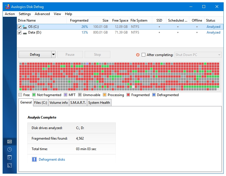 free defragmentation software for windows 10