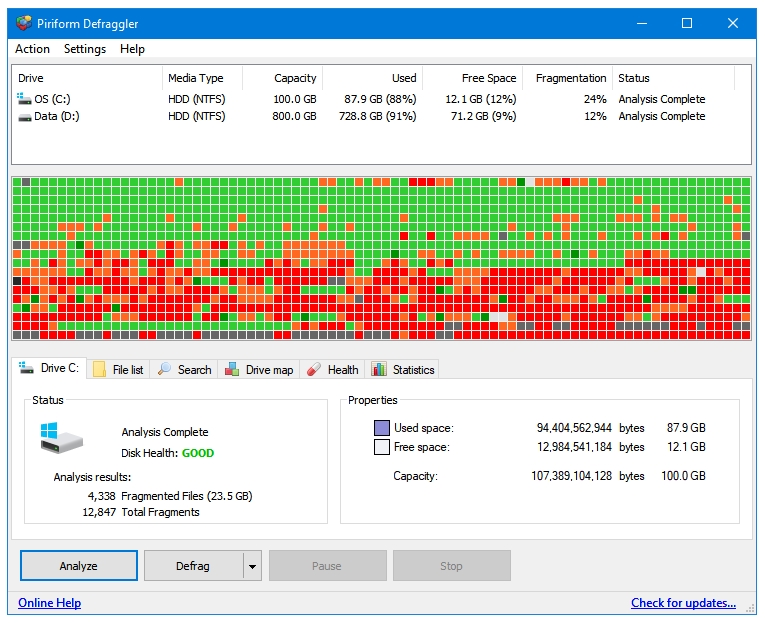 free defragmentation software for windows 10