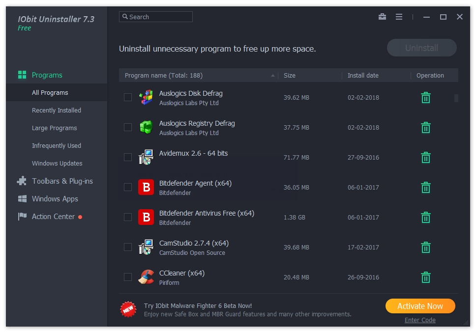 Best Free Program Uninstaller Software For Windows - IObit Uninstaller