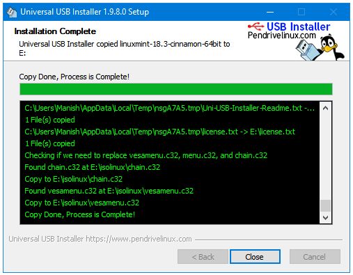 install linux mint 18 universal usb installer