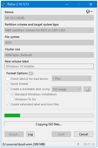 use rufus on window to create usb bootable for mac