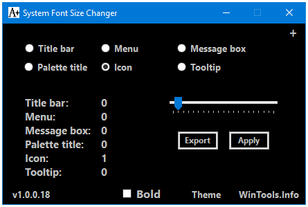 Step 7: The System Font Size Changer saves your font size configuration in ...
