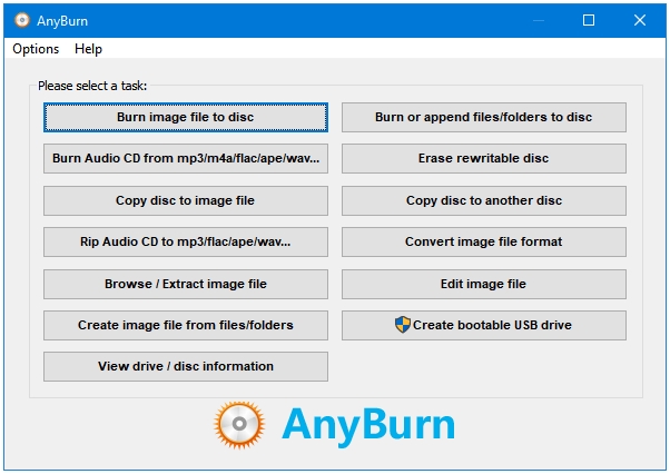 Best Free Disc CD DVD ISO Burning Software For Windows - AnyBurn