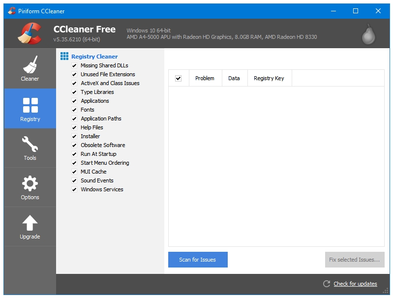 Best Free Registry Cleaner Software For Windows - CCleaner