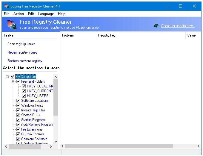 Best Free Registry Cleaner Software For Windows - Eusing Registry Cleaner