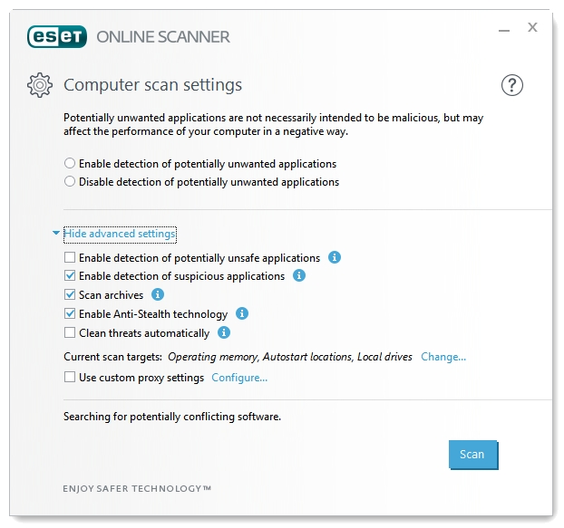 Best Free Second Opinion Malware Scanner And Removal Tools For Windows - ESET Online Scanner